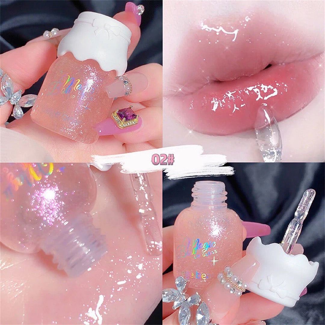 Gege Bear - Bow Knot Milk Canister Water Lip Gloss