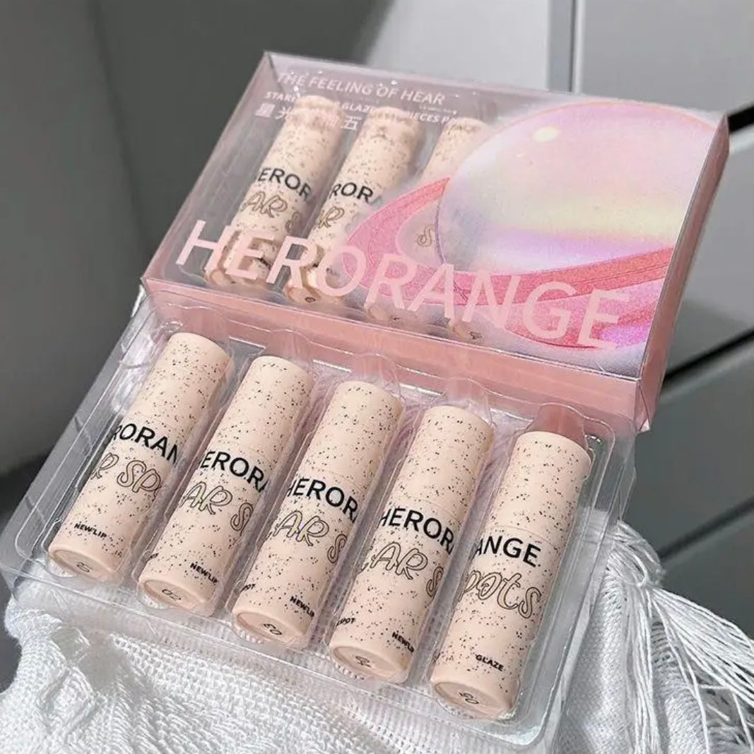 HERORANGE - 5pcs Star Spots Matte Lip Gloss