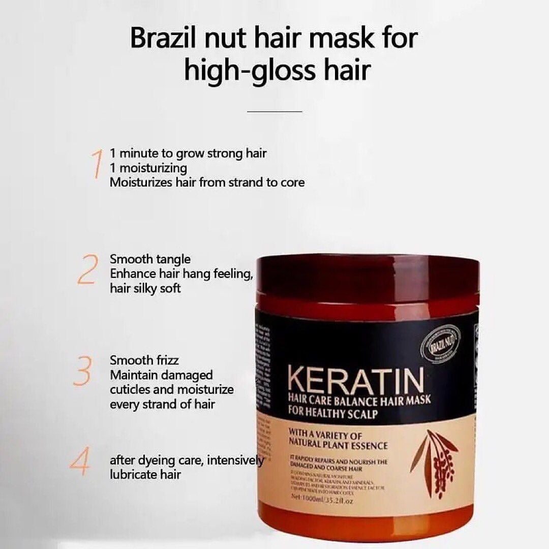 Keratin Repair Deep Moisturizing Smoothing Scalp Hair Mask - 500ml