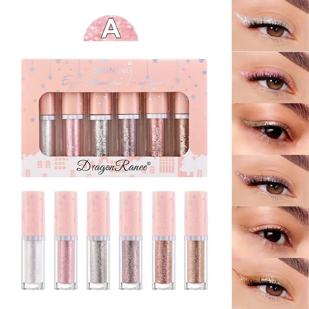 Dragon Ranee - 6 Color Pearlescent Liquid Shimmer Eyeshdaow Set