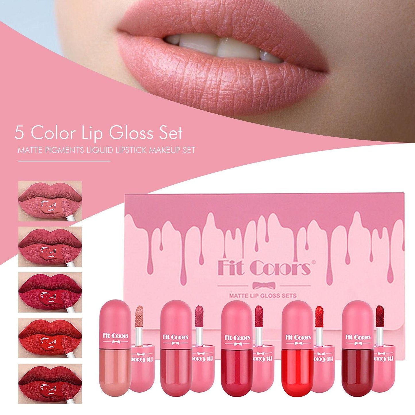 Fit Colors - 5pcs Mini Capsule Lip Gloss Set