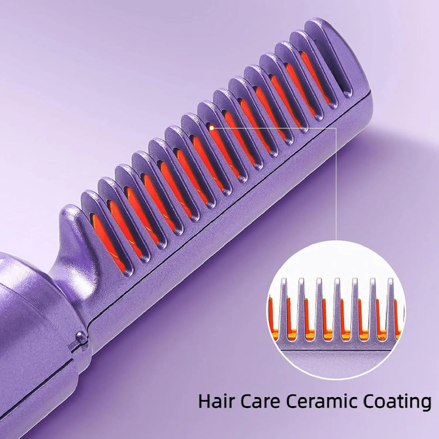 Portable Mini Electric Hair Straightener Comb Charging Temperature Adjustable Comb