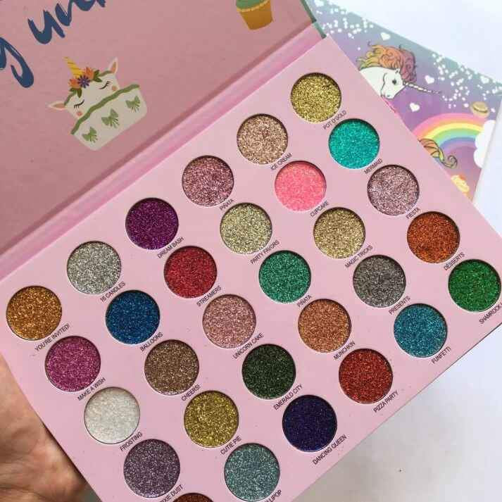 30 Color Unicorn Monochrome Shimmer & Glitter Eyeshadow Palette