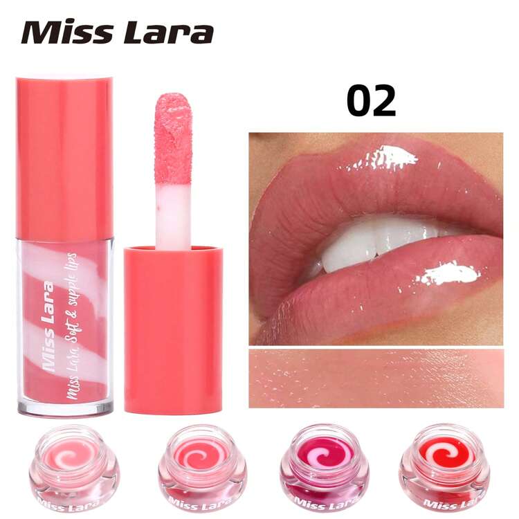 2 in 1 Moisturizing Lip Gloss & Scrub Set Lip Care Fade Fine Lines Gentle Lip Care Set