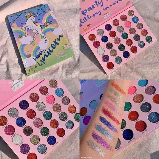 30 Color Unicorn Monochrome Shimmer & Glitter Eyeshadow Palette