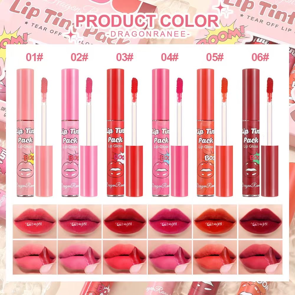 Dragon Ranee - 6pcs Peel Off Fruity Lip Gloss