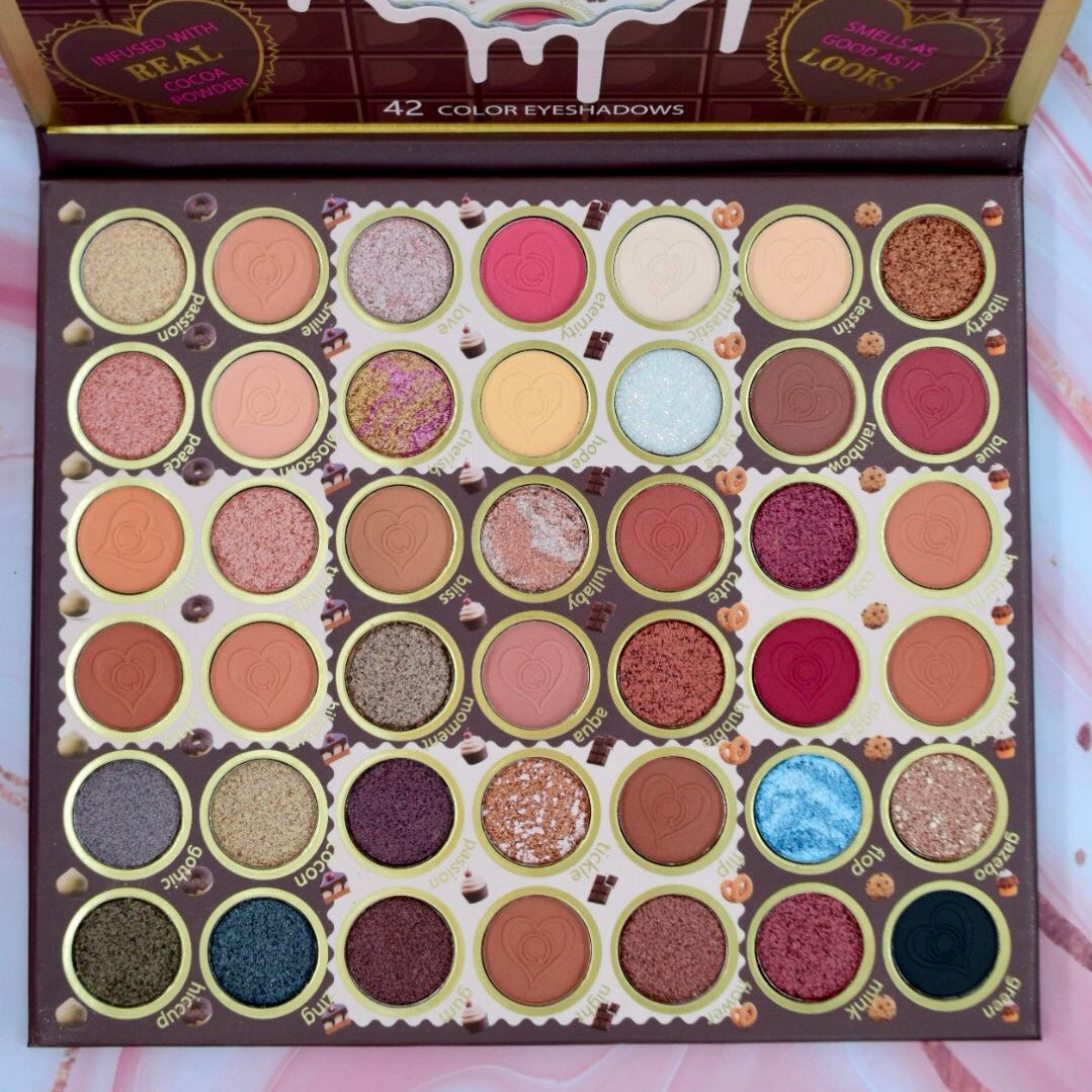 42 Colors Chocolate Matte & Shimmer Eyeshadow Palette