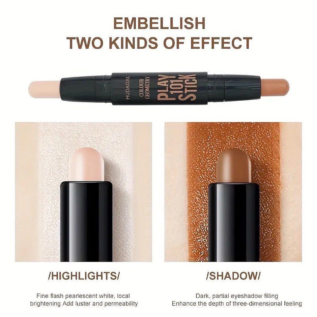 2 Headed Silkworm Highlighter Pencil Waterproof Shimmer Bronzers Contour Stick