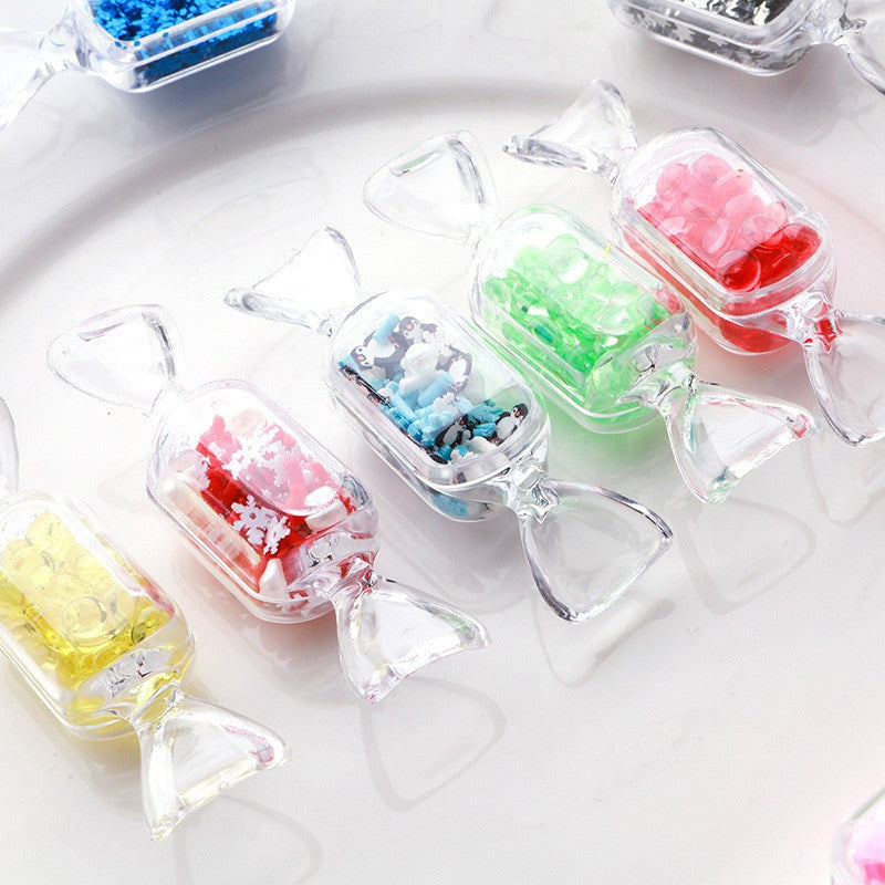 10pcs Creative Transparent Candy Shape Mini Jewelry Box