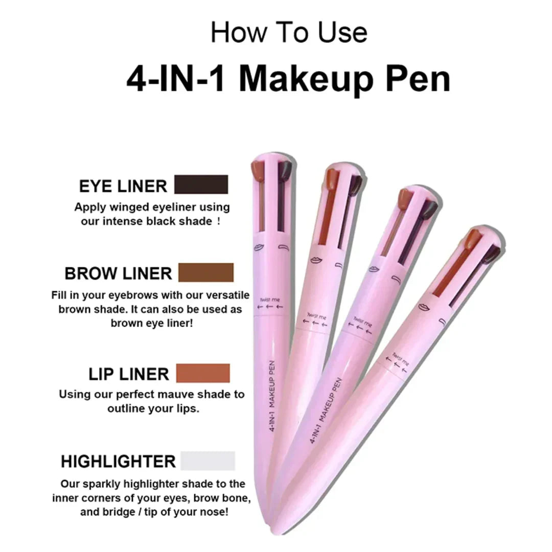 4 in 1 Touchup Makeup Pen (Lipstick + Blush + Highlighter + Liner)