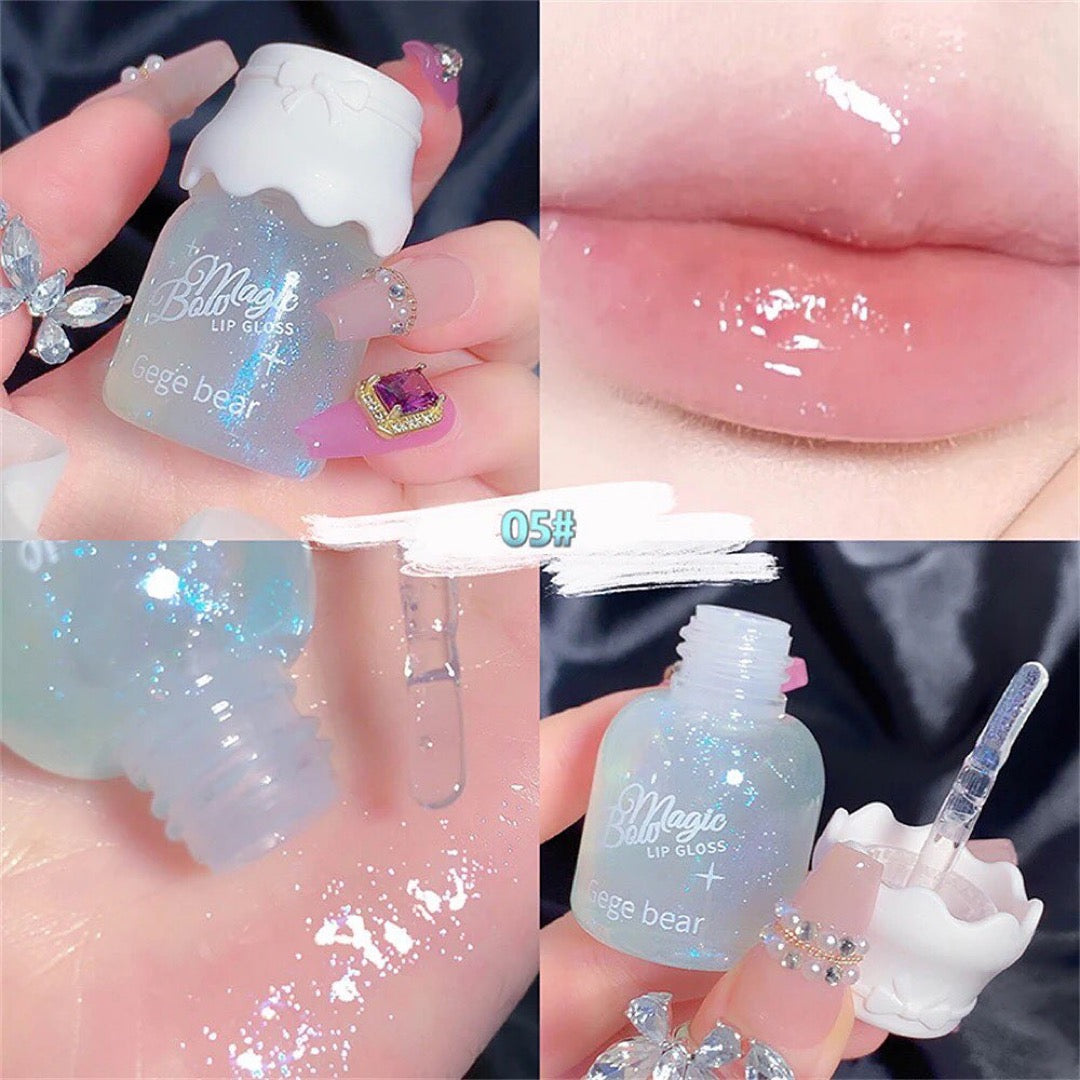 Gege Bear - Bow Knot Milk Canister Water Lip Gloss