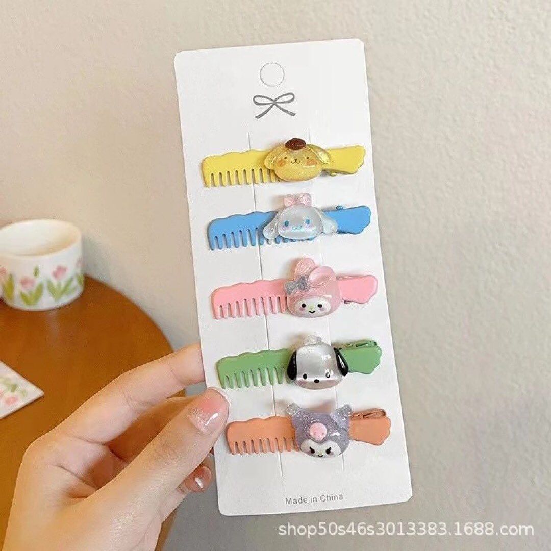 6pcs Hairpin Comb Kids Girls Water Drop Hairpin Slide HairClip