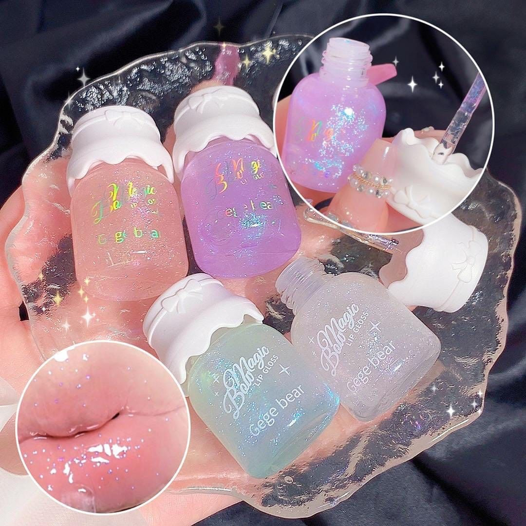 Gege Bear - Bow Knot Milk Canister Water Lip Gloss