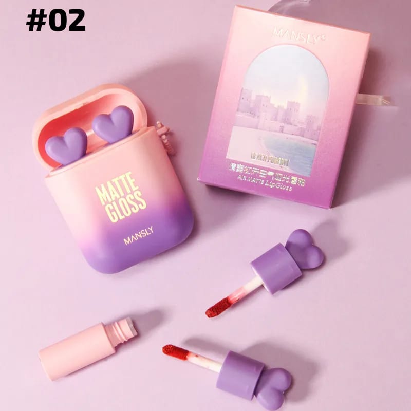 Airpods Lip Gloss Set Matte Velvet Waterproof Liquid Lip Stick