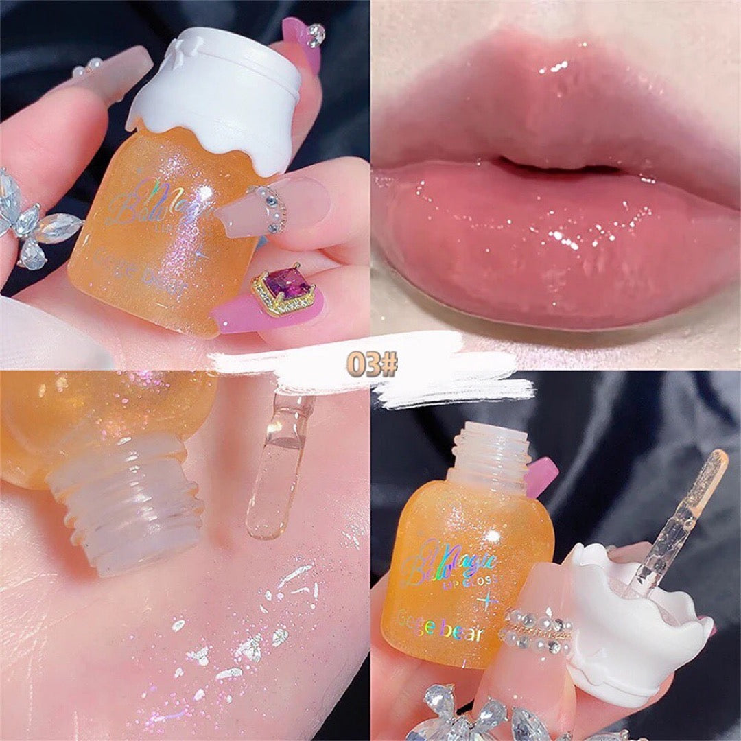 Gege Bear - Bow Knot Milk Canister Water Lip Gloss