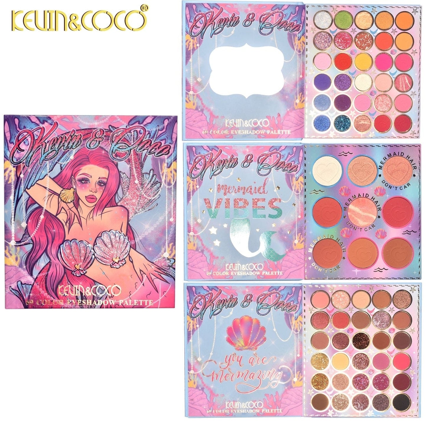 Kevin & Coco - 69 Color Mermaid Matte & Shimmer Eyeshadow Palette