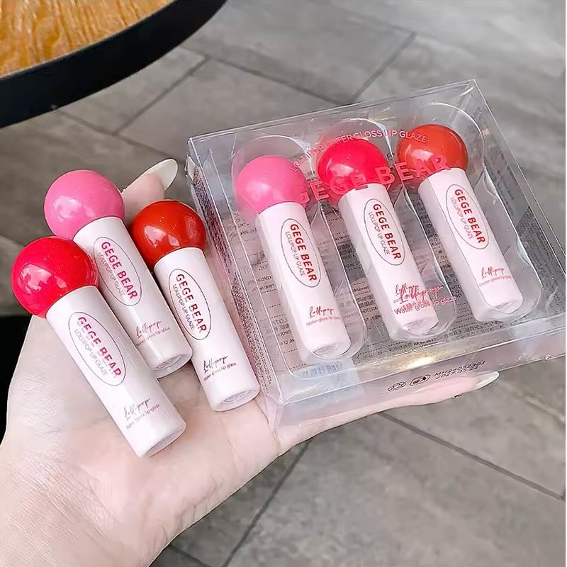 Gege Bear - 3pcs Mirror Crystal Lip Plumping Hydrating Gloss