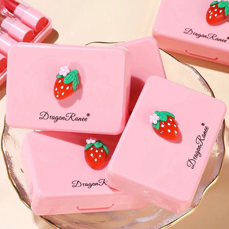 Dragon Ranee - 5pcs Strawberry Matte Velvet Lip Gloss