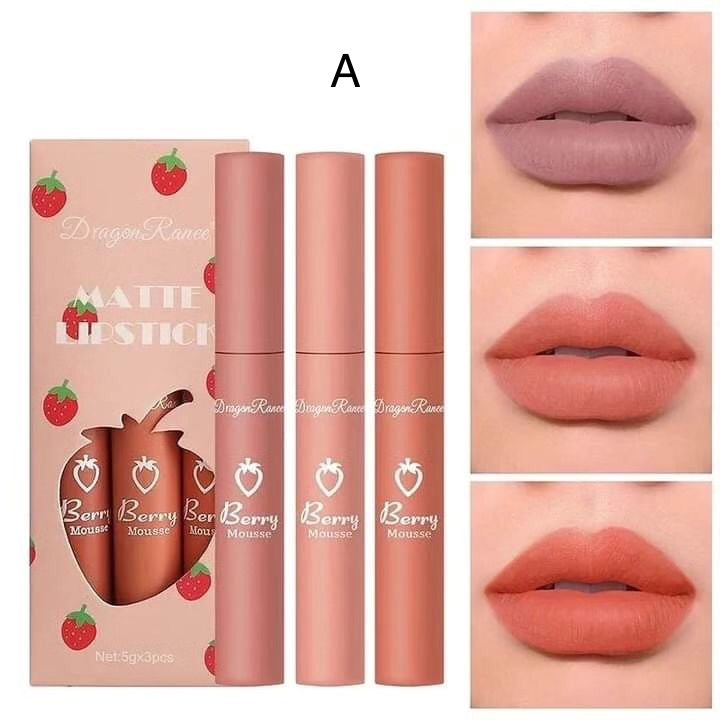 Dragon Ranee - 3pcs Strawberry Sweet Lip Gloss