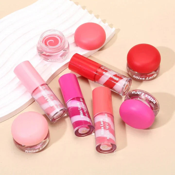 2 in 1 Moisturizing Lip Gloss & Scrub Set Lip Care Fade Fine Lines Gentle Lip Care Set