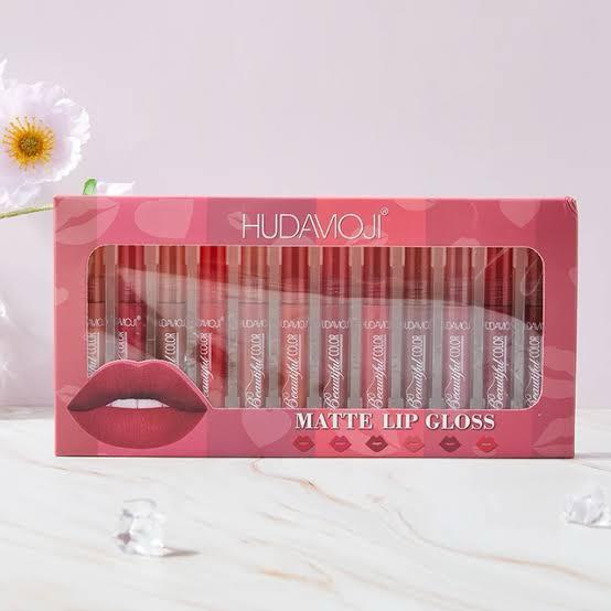 Hudamoji - 12 Color Matte Velvet Lip Gloss