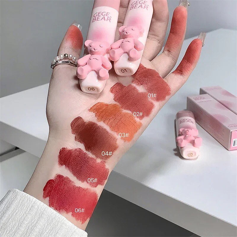 Gege Bear - 6 Pieces Frozen Bear Matte Lip Gloss