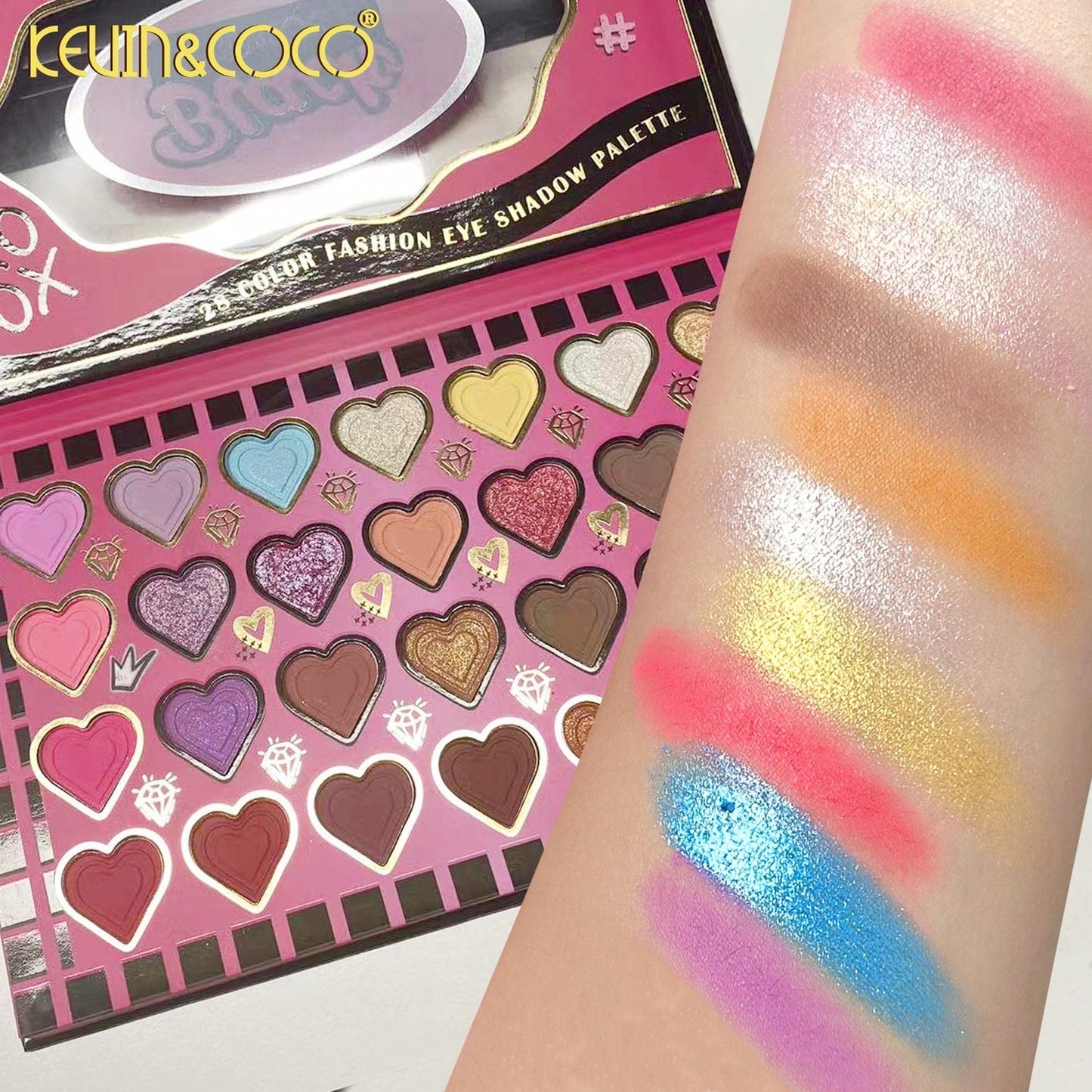 Kevin & Coco - 28 Color Heart Romantic Matte & Shimmer Eyeshadow Palette