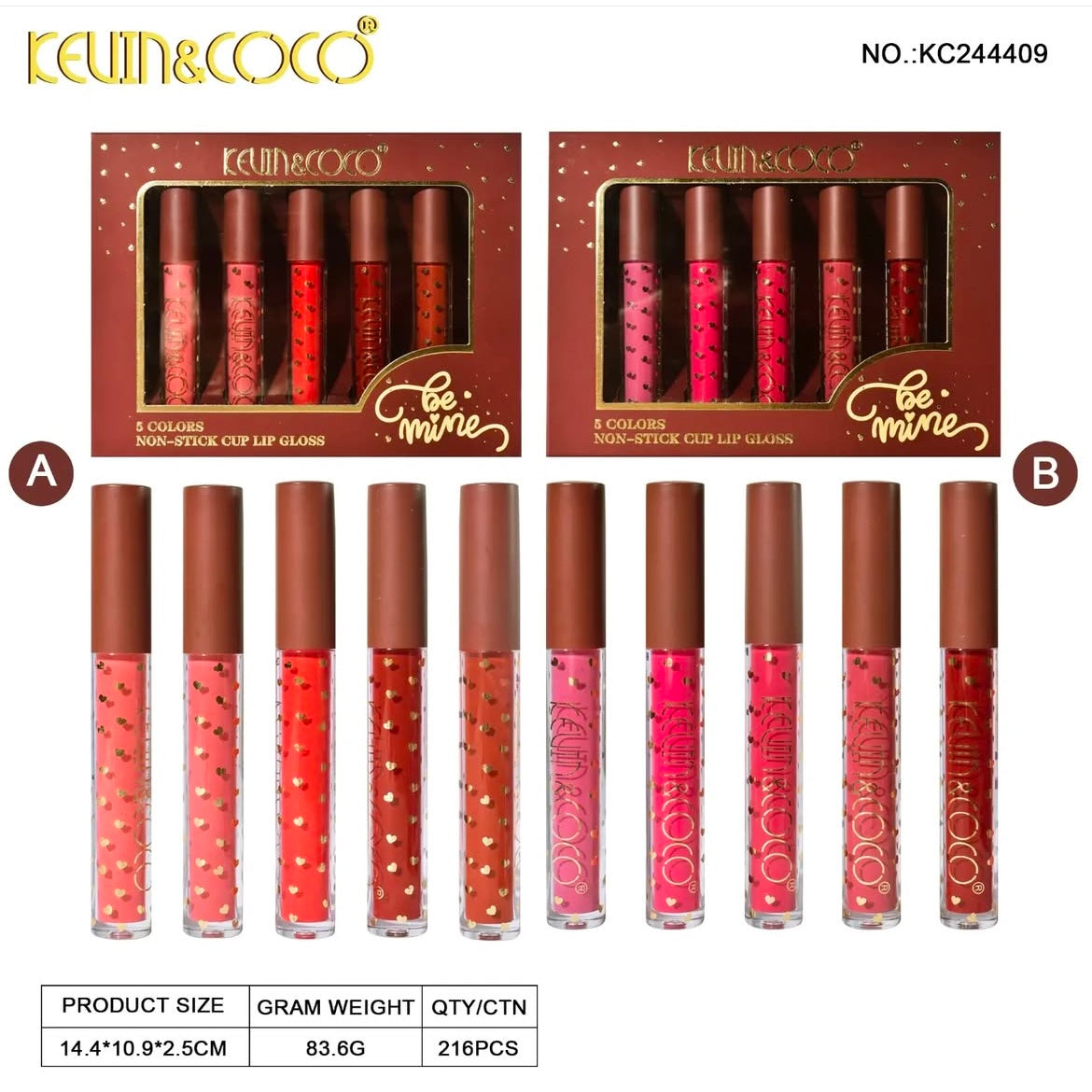 Kevin & Coco - 5 Color Be Mine Matte Lip Gloss