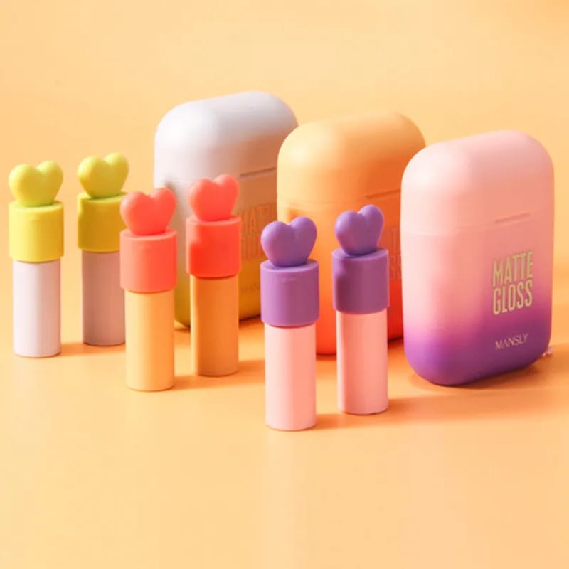 Airpods Lip Gloss Set Matte Velvet Waterproof Liquid Lip Stick