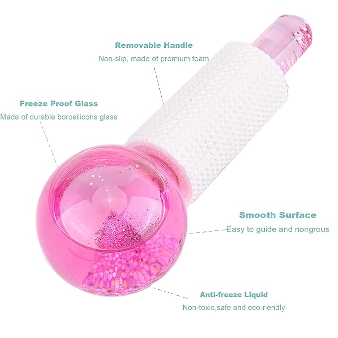 2pcs Beauty Crystal Ball Ice Globes Facial Massager