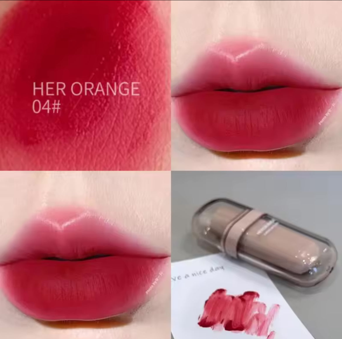 HERORANGE - 4pcs Cold Brown Milk Mud Lip Gloss