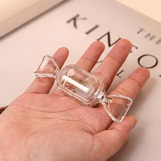 10pcs Creative Transparent Candy Shape Mini Jewelry Box