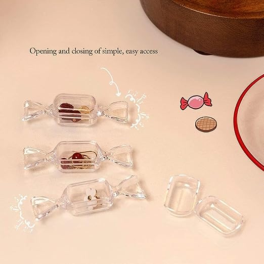 10pcs Creative Transparent Candy Shape Mini Jewelry Box