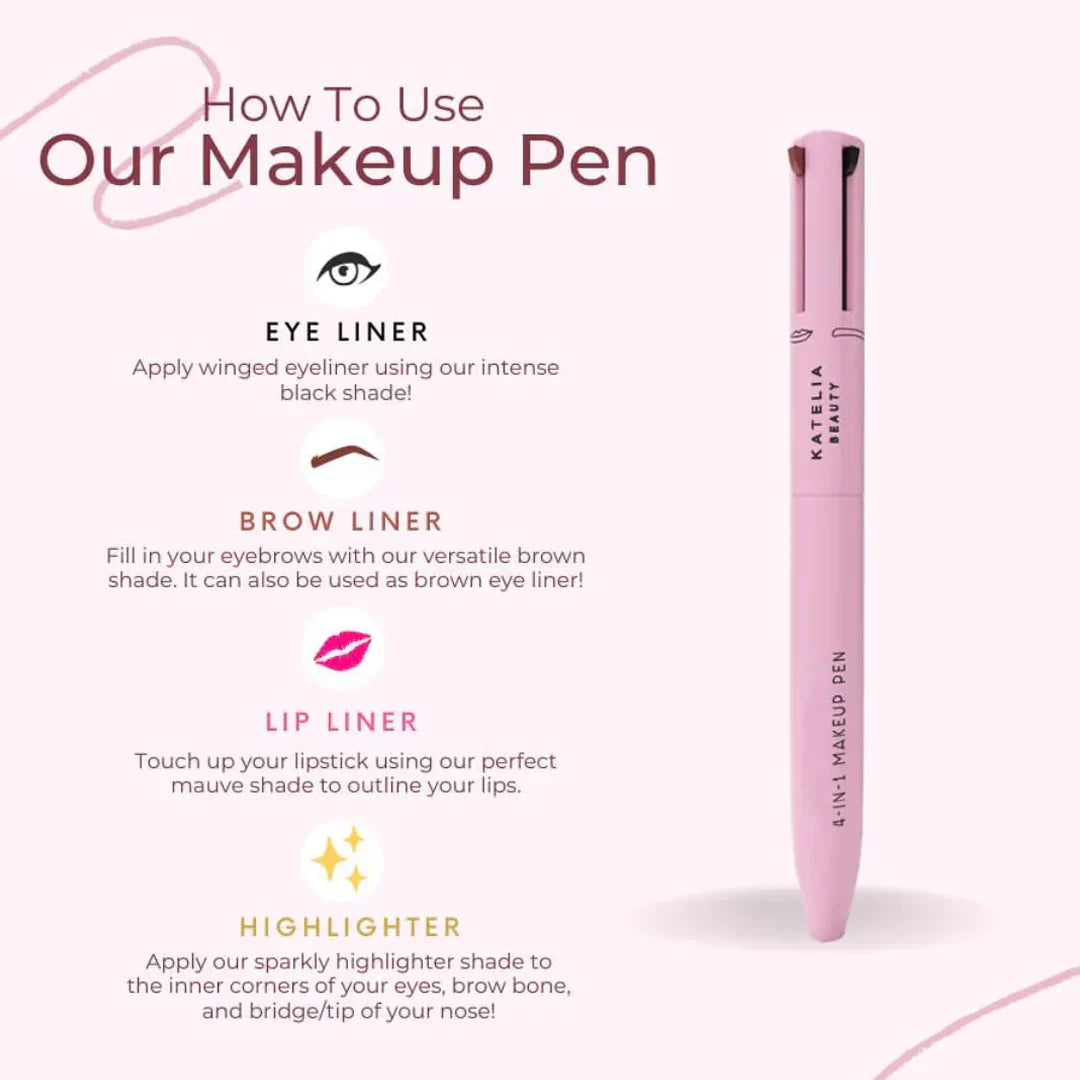 4 in 1 Touchup Makeup Pen (Lipstick + Blush + Highlighter + Liner)