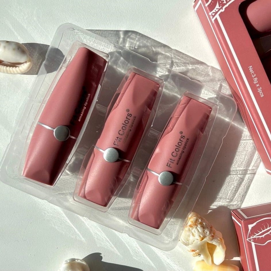 Fit Colors - 3pcs Velvet Matte Lipsticks Set