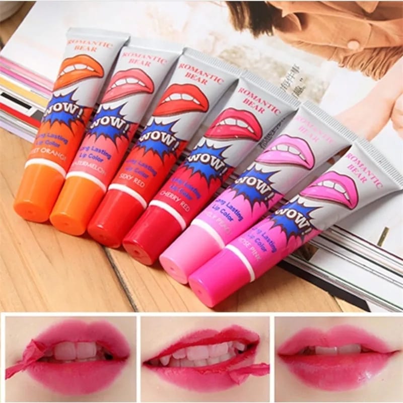 6pcs Peel Off Liquid Lipstick Waterproof & Long Lasting Lip Tint