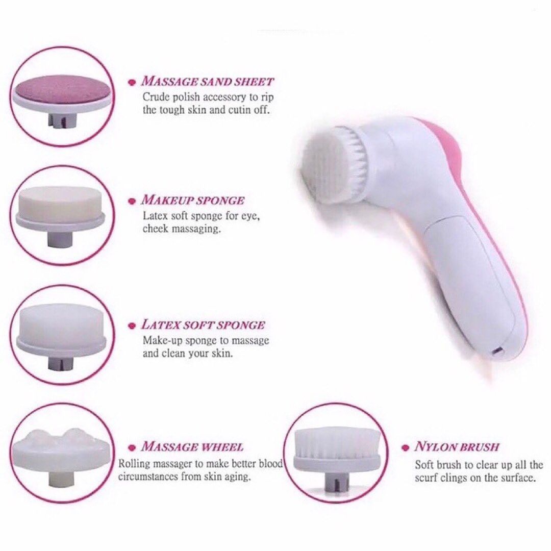 5 in 1 Facial Cleansing Massager Brush Skin Care Spa Massage Tools