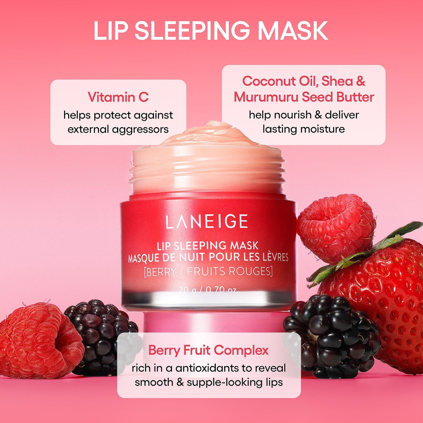 Laneige - Strawberry Lip Sleeping Mask - 20g