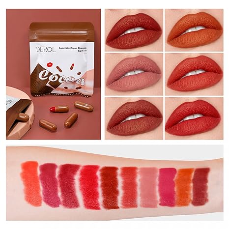 10pcs Mini Capsule Lipstick Set Mini Waterproof Matte Long Lasting Lipstick