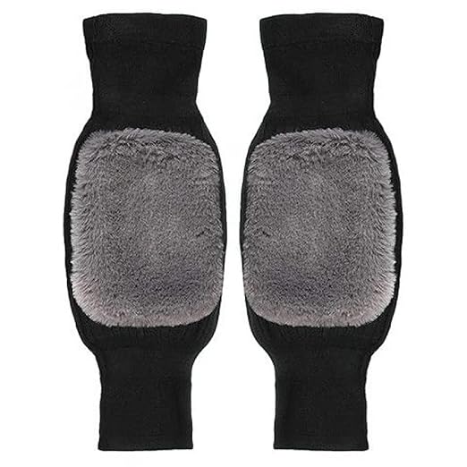 1 Pair Winter Warm Furr Knee Pads Cold Leg Knee Support Protector