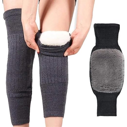 1 Pair Winter Warm Furr Knee Pads Cold Leg Knee Support Protector