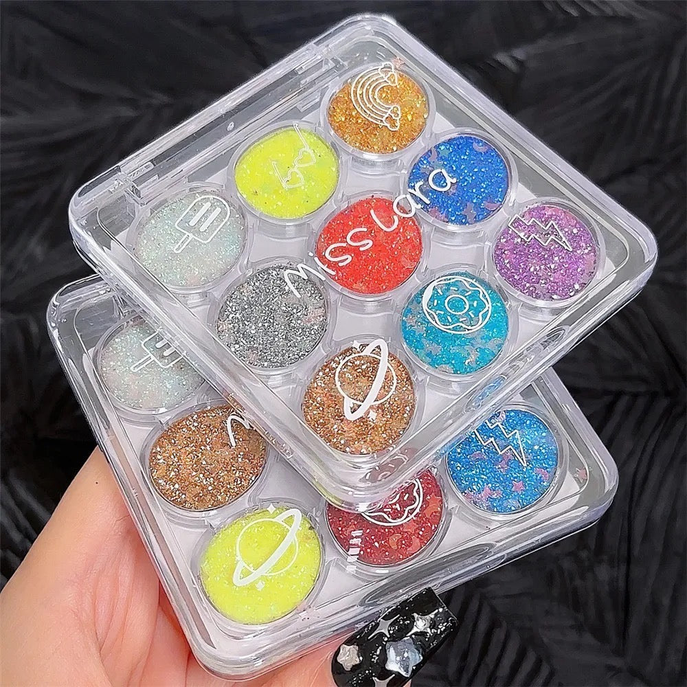 9 Colors Glitter Pearlescent Eyeshadow Long-lasting Diamond Shimmer Palette