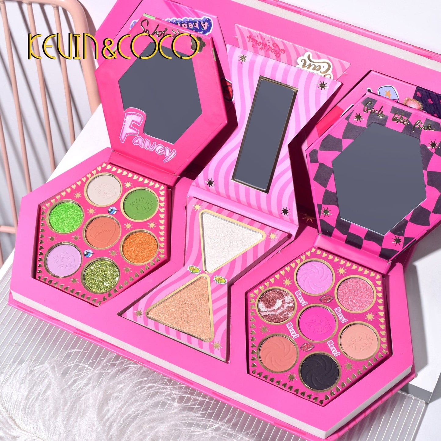 Kevin & Coco - 32 Color Multi-Mood Eyeshadow Palettes Set Funky Bright Colors Eyeshadow