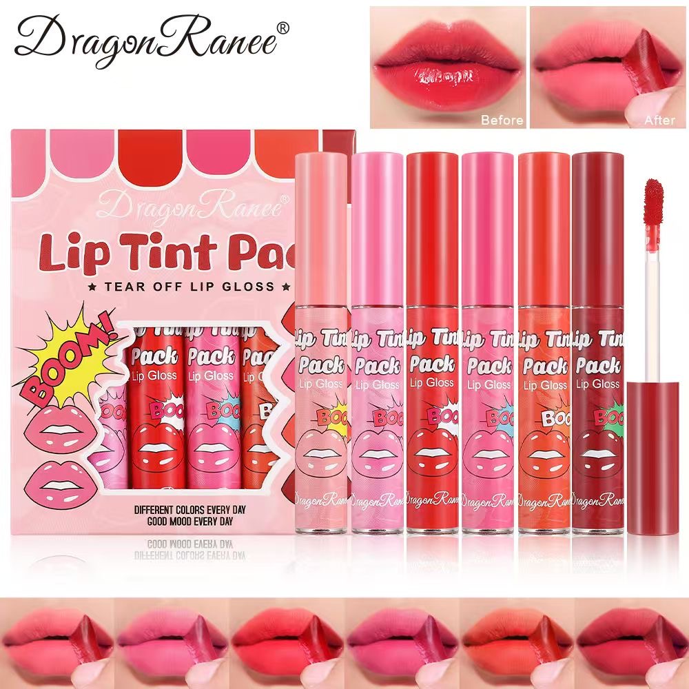 Dragon Ranee - 6pcs Peel Off Fruity Lip Gloss