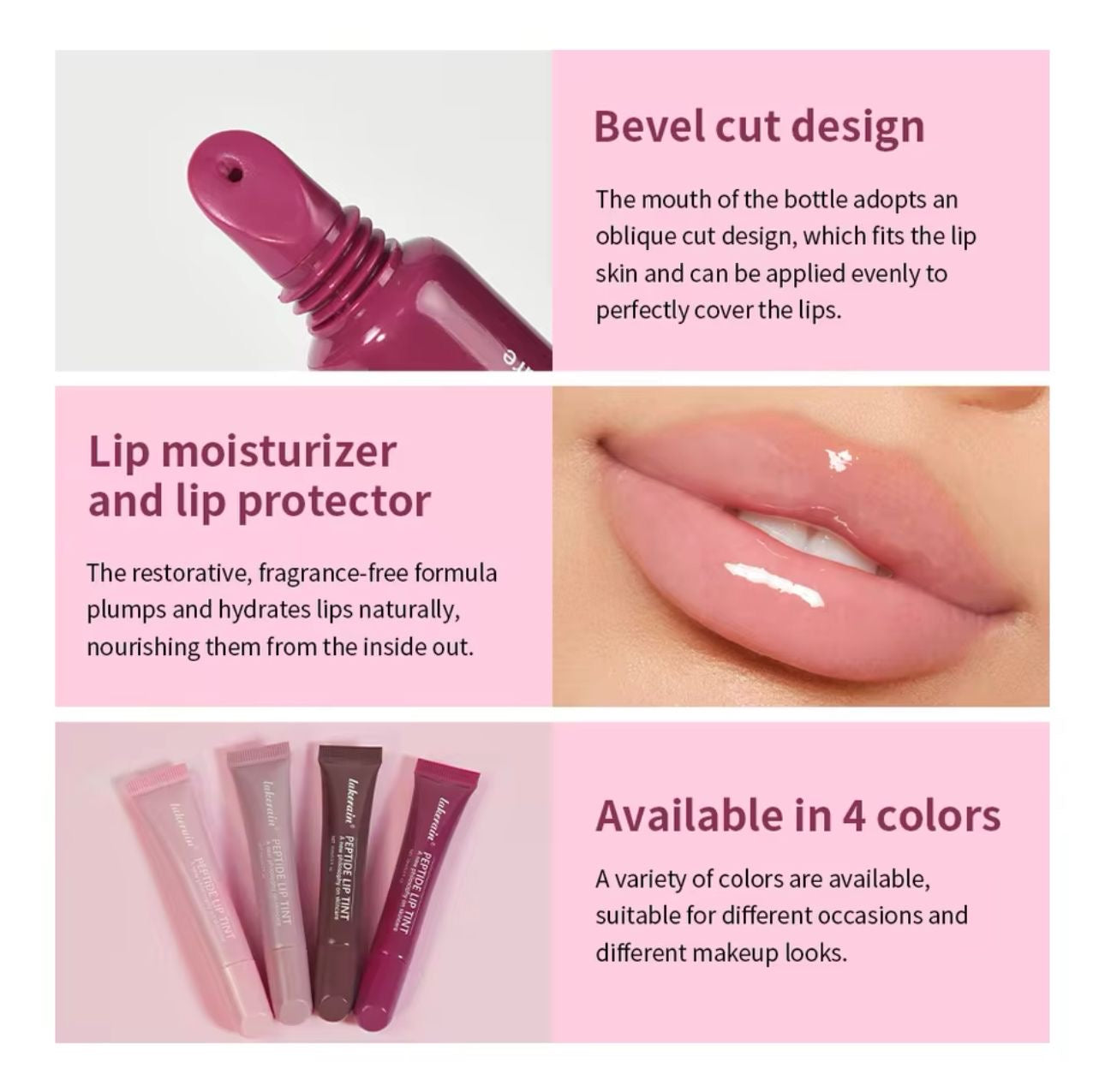 Lucky Model - 4pcs Lightweight Peptide Lip Tint