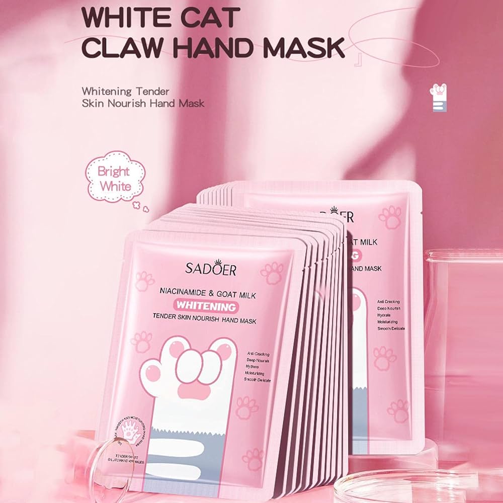 1 Pair Goat Milk Moisturizing & Brightening Hand Sheet Mask