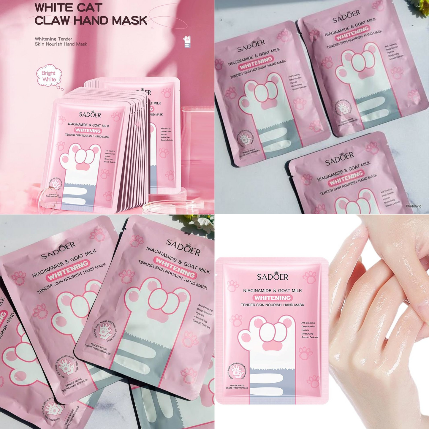 1 Pair Goat Milk Moisturizing & Brightening Hand Sheet Mask