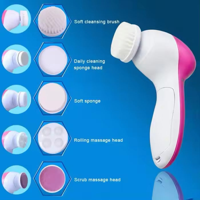 5 in 1 Facial Cleansing Massager Brush Skin Care Spa Massage Tools