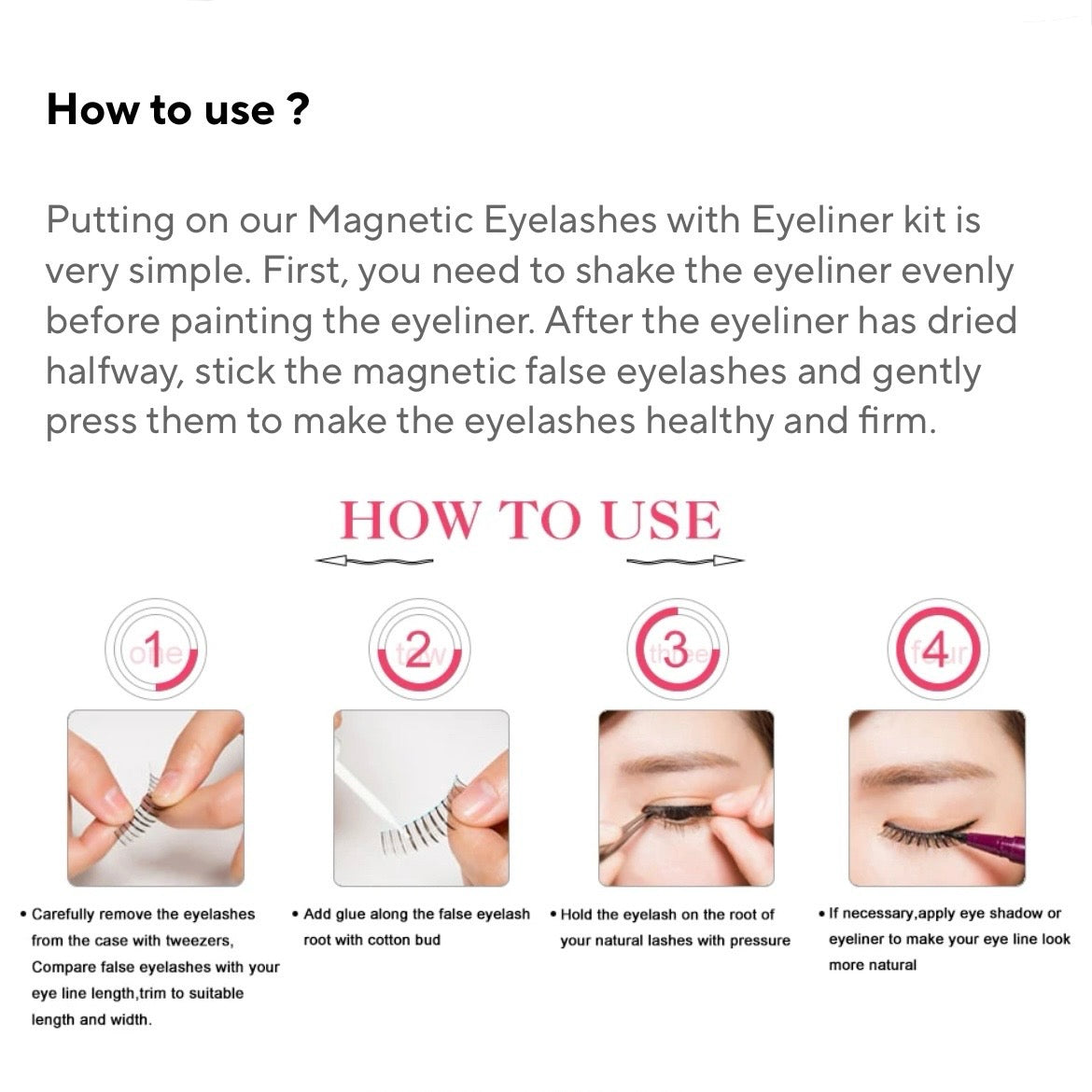 3 Pair Magnetic False Eyelashes Set