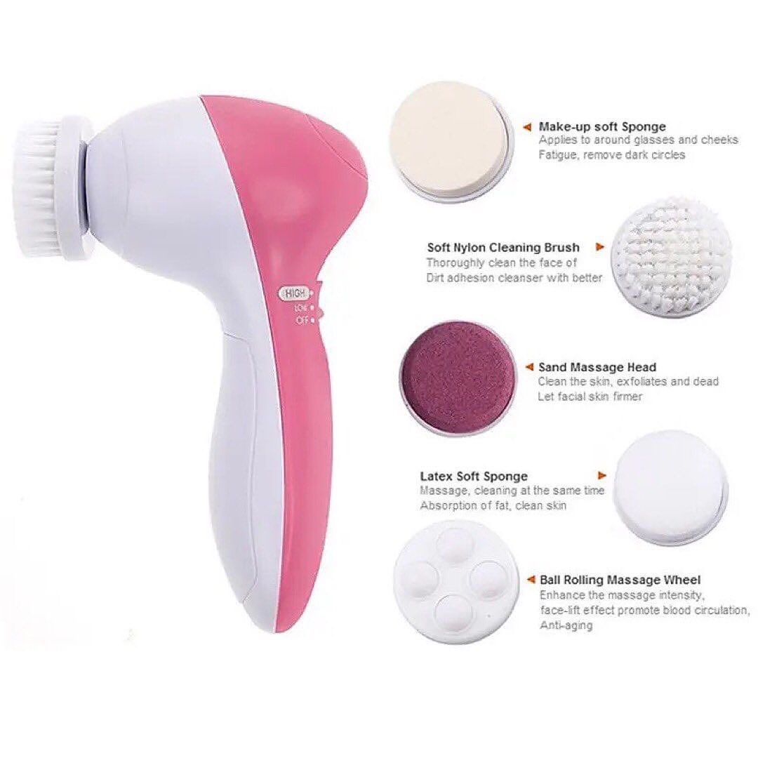 5 in 1 Facial Cleansing Massager Brush Skin Care Spa Massage Tools